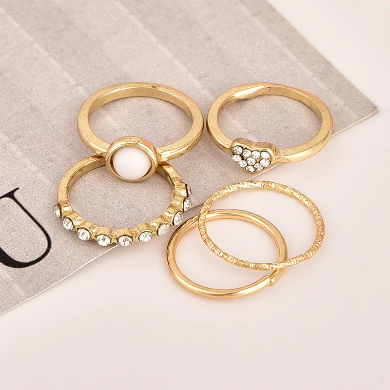 

QHQ ring jewelry accessories knuckle set rings bague homme ringen finger gold fashion adjustable for women men adjustable
