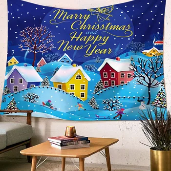 

Christmas Theme Home Furnishing Tapestry Wall Hanging Sandy Beach Picnic Throw Rug Blanket Camping Tent Travel Sleeping Pad