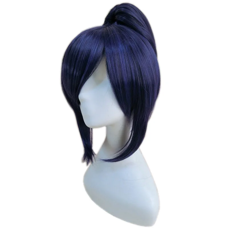 Ccutoo yamatonokami yasusada синий фиолетовый микс короткие прямые синтетические парик для студенческой вечеринки с чипом хвостик
