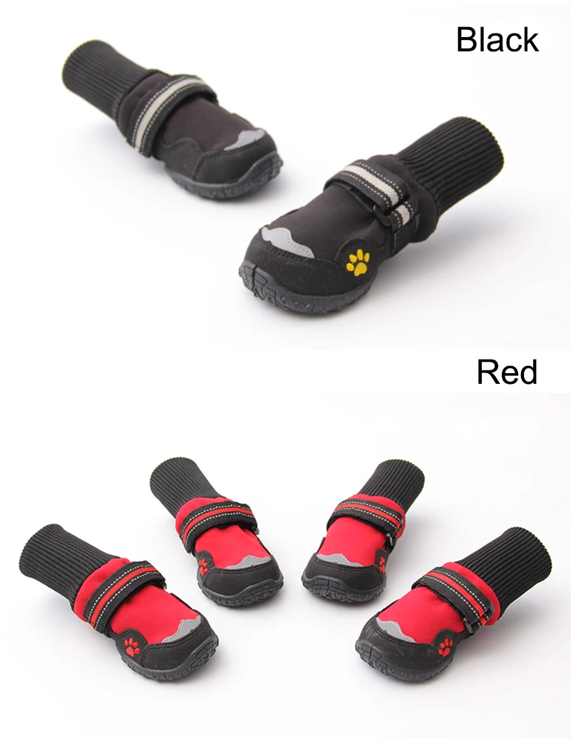DOG SHOES RED BLACK