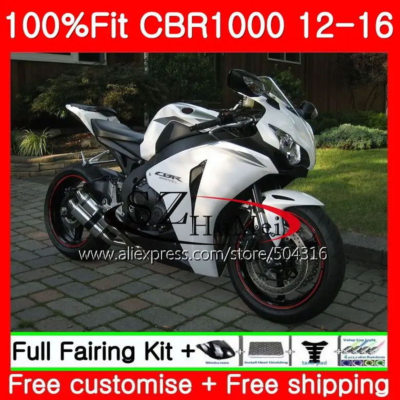 Для инъекций для Honda CBR1000RR 12 13 14 15 16 100sh20 CBR 1000RR 1000 RR CBR1000 Gloss White RR 2012 2013 обтекателя - Цвет: No.  1