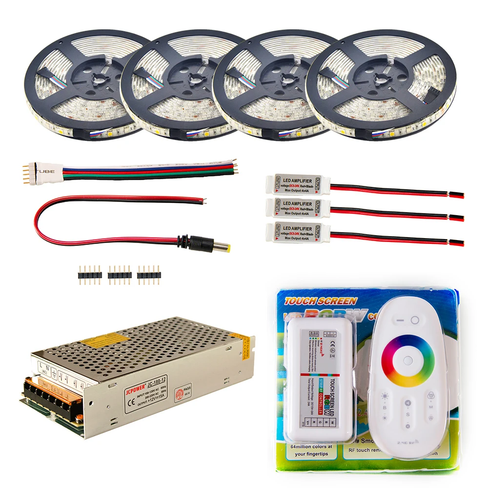 

LED Strip set DC12V RGB RGBW Waterproof Led Light + Remote Controller Power Kit Christmas led Ribbon 30M 20M 5M TV Backlighting