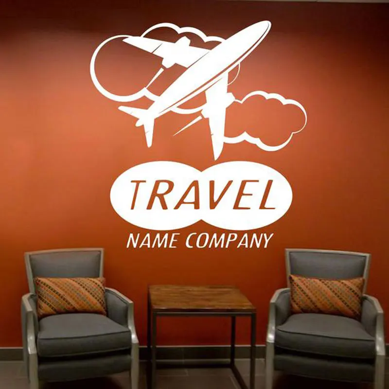 

Custom Travel Name Company Wall Sticker Vinyl Travel Agency Office Summer Holidays Voyage Wall Decal Murals Window Decor 3601