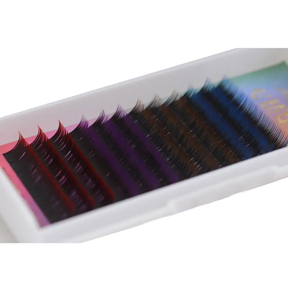 

Mink Colorful False Eyelashes Gradient Color Dense Mixed Color 12-row Eyelashes Thick Eyelashes Beauty Makeup Tools