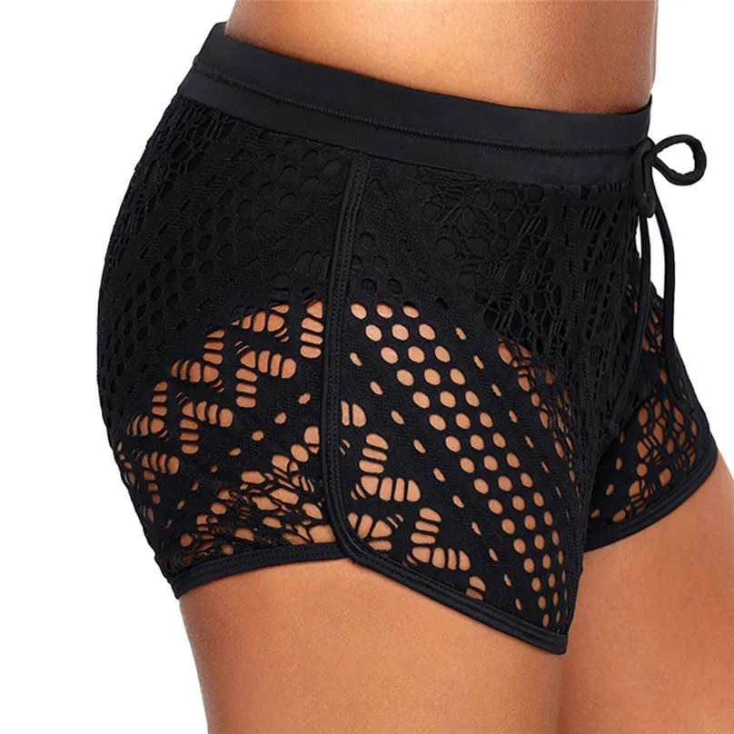 Women Swimming Shorts Pants Beach Shorts Swimwear Ladies Hollow Out Swimsuit Shorts swimming Beachwear #4A01 (5)