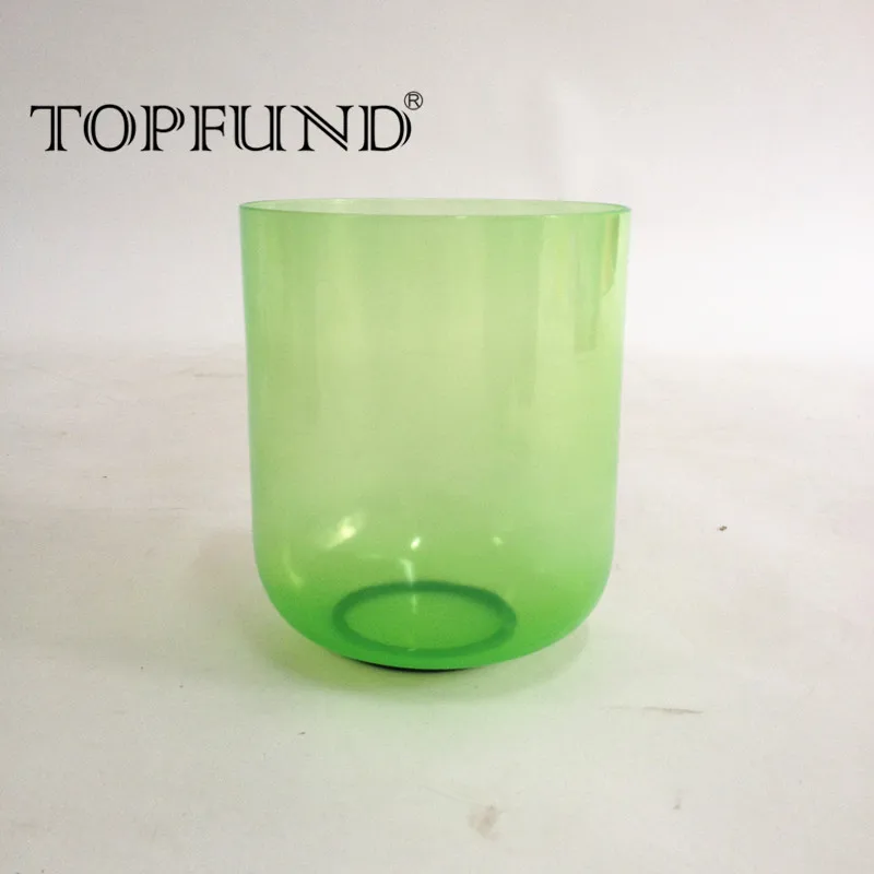 

TOPFUND Green Color Clear F Note Heart Chakra Quartz Crystal Singing Bowl 6" With Free Mallet and O-Ring