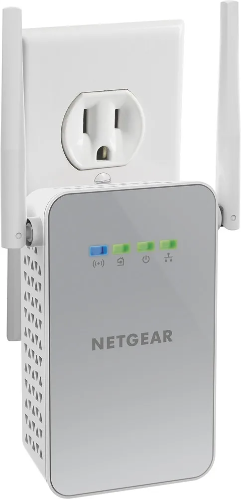 NETGEAR PLPW1000 PowerLINE AC1000Wi-Fi 1000+ дополнительная розетка, белая(PLPW1000-100NAS) точка доступа и адаптер