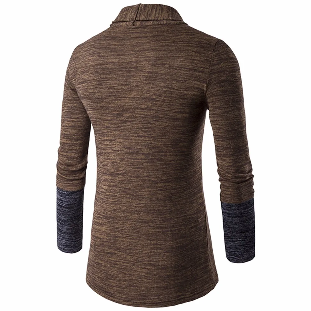 Daddy Chen Casual Men Jacket Coat Patchwork Long Sleeve Men Trench Autumn Cotton Homme Fashion Gray Open Stitch Coat Outerwear