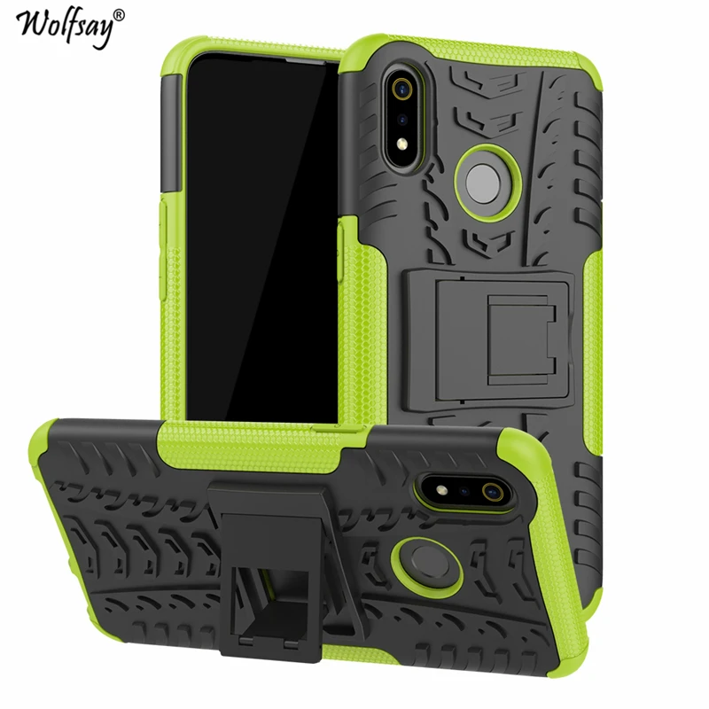 

Wolfsay Cover Oppo Realme 3 Case Shockproof Rubber Silicone Hard Armor Case For Oppo Realme 3 Back Case Realme 3 Realme3 Fundas