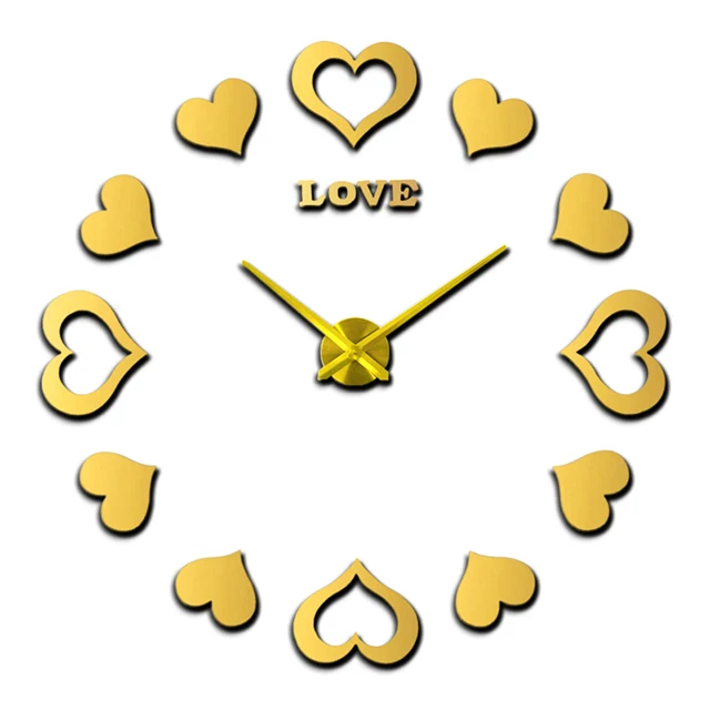Стикер декоративные настенные часы современный дизайн украшения для дома 3d настенные часы Новые большие настенные часы свадебный подарок - Цвет: gold