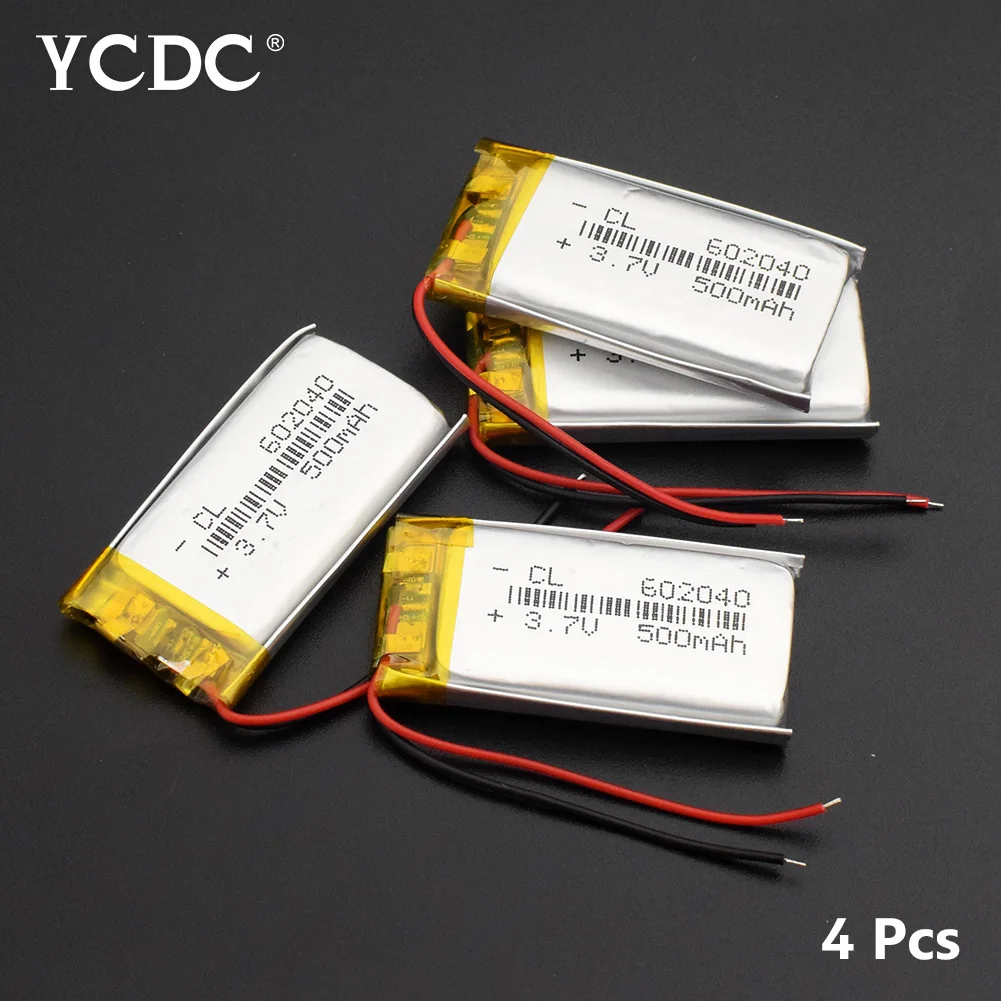 

Rechargeable 602040 3.7V 500mAh Battery Replacement li-ion Lipo Batteries Lithium Li-Po Polymer Bateria For Bluetooth speaker