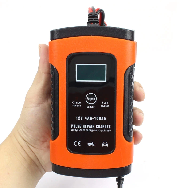 

12V Pulse Repair Charger with LCD Display Motorcycle Car Battery Charger AGM GEL Lead Acid Battery Storage Charger Auto Parts