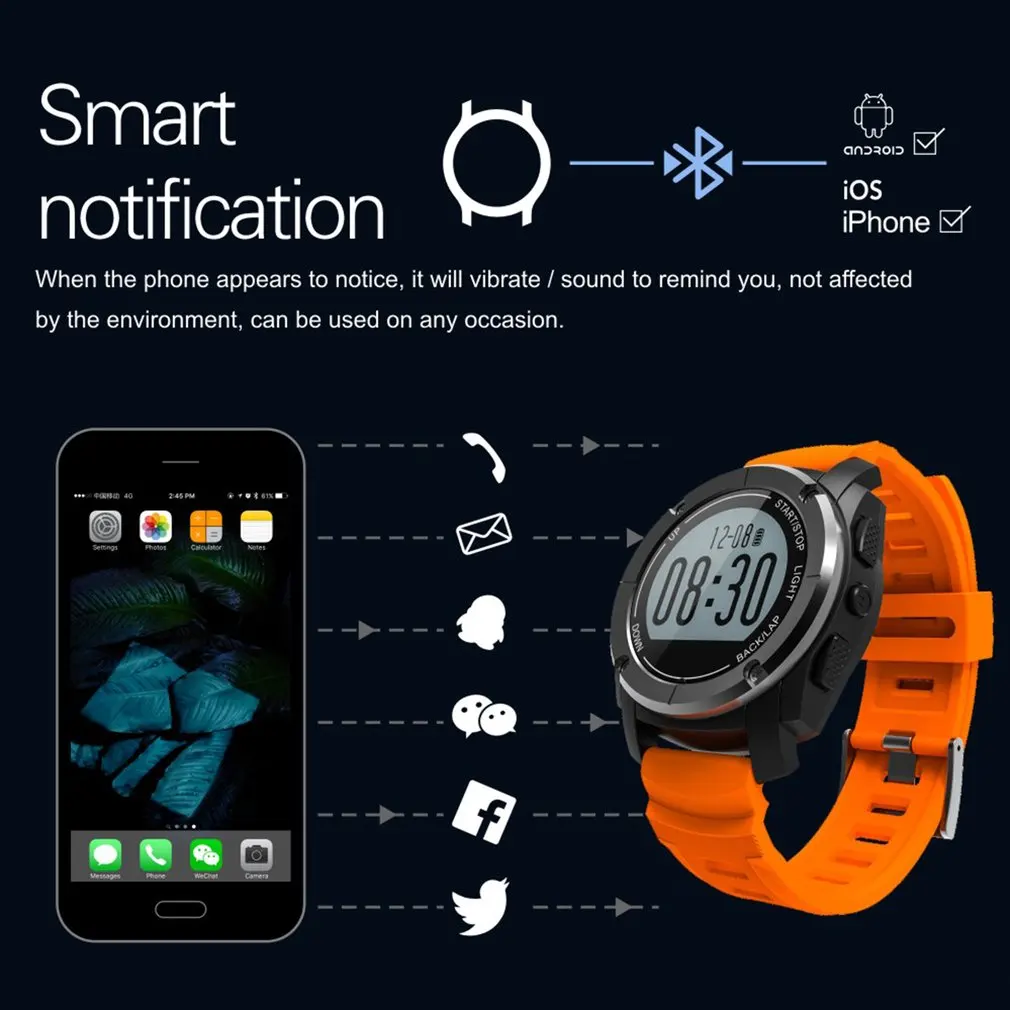 S928 Bluetooth Смарт-часы браслет Gps позиционирование Спорт на открытом воздухе Bluetooth часы в режиме реального времени просмотр скорости движения