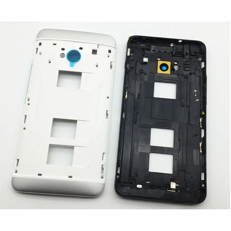 

Original housing For HTC One Dual Sim M7 802t 802d 802w middle frame bezel plate with bottons and Rear Camera Glass