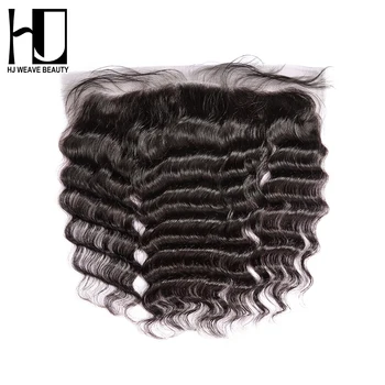 

[HJ WEAVE BEAUTY] Lace Frontal Hair Closure Brazilian Nature Wave Remy Hair 13*4 Swiss Lace 100% Human Hair Free Shipping