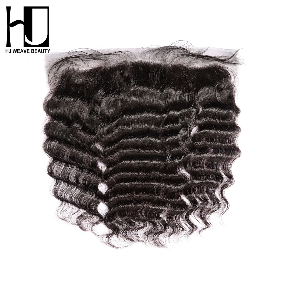 

[HJ WEAVE BEAUTY] Lace Frontal Hair Closure Brazilian Nature Wave Remy Hair 13*4 Swiss Lace 100% Human Hair Free Shipping