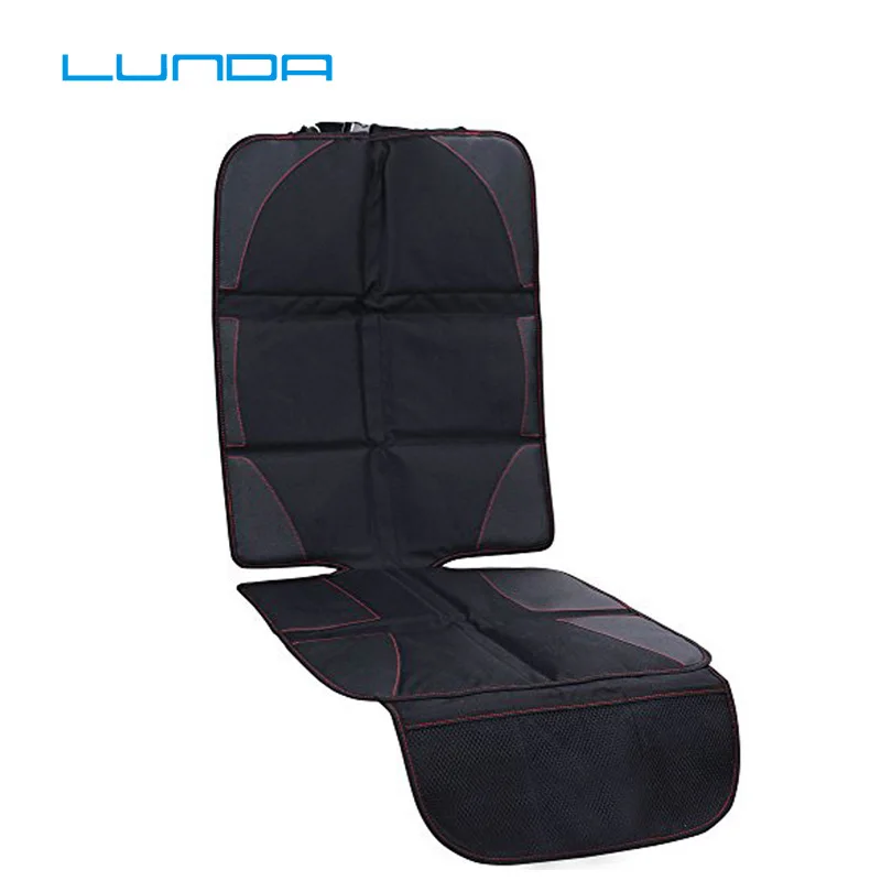 LUNDA роскошный кожаный протектор для автомобильного сиденья для ребенка или ребенка, чехол для автомобильного сиденья, легко чистится, защита для сиденья, безопасность, нескользящий, универсальный, черный