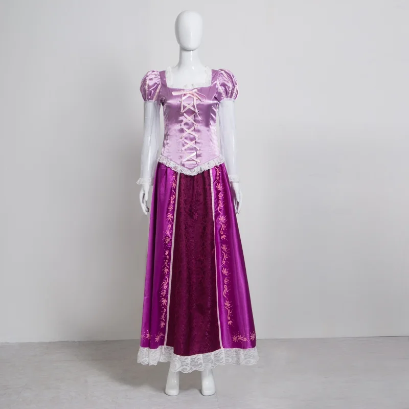 Фиолетовое платье принцессы Рапунцель; Карнавальный костюм для взрослых девочек; Детские запутанные костюмы на Хэллоуин для женщин размера плюс - Цвет: Фиолетовый
