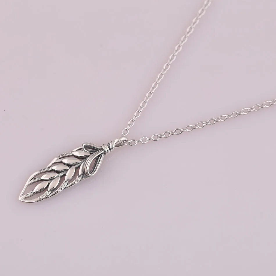 

Authentic 925 Sterling Silver Necklace For Women Floating Grains Pendant Girl Choker fit Lady Fine Jewelry