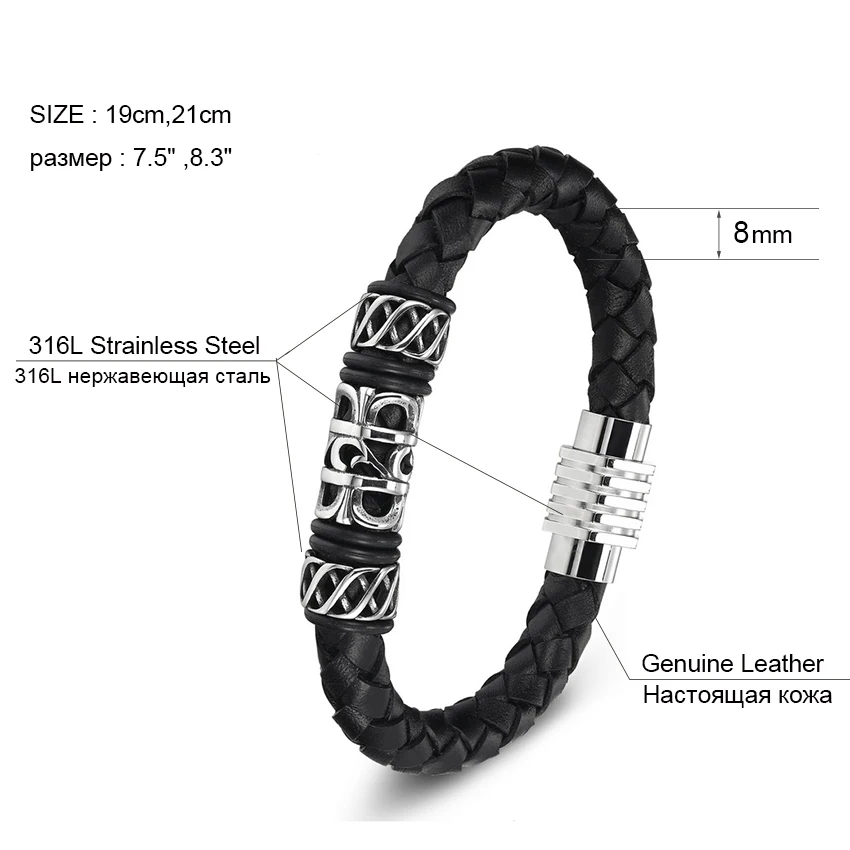 XQNI китайский стиль геометрический тотем узор с магнитной застежкой натуральная кожа браслет для унисекс специальный подарок цена