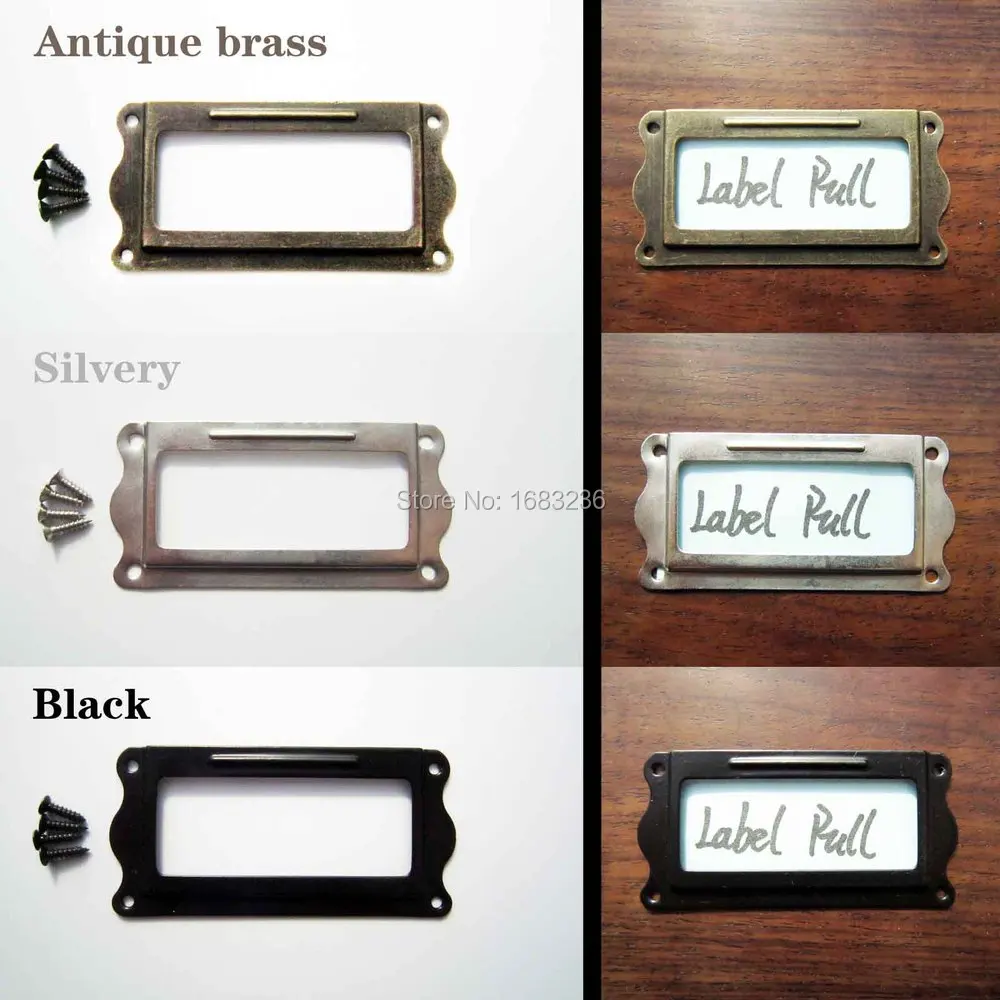 12pcs decorative furniture cabinet drawer box case iron metal tag label pull frame handle file name - Decorative File Cabinets 12pcs decorative furniture cabinet drawer box case iron metal tag label pull frame handle file name - Decorative File Cabinets
