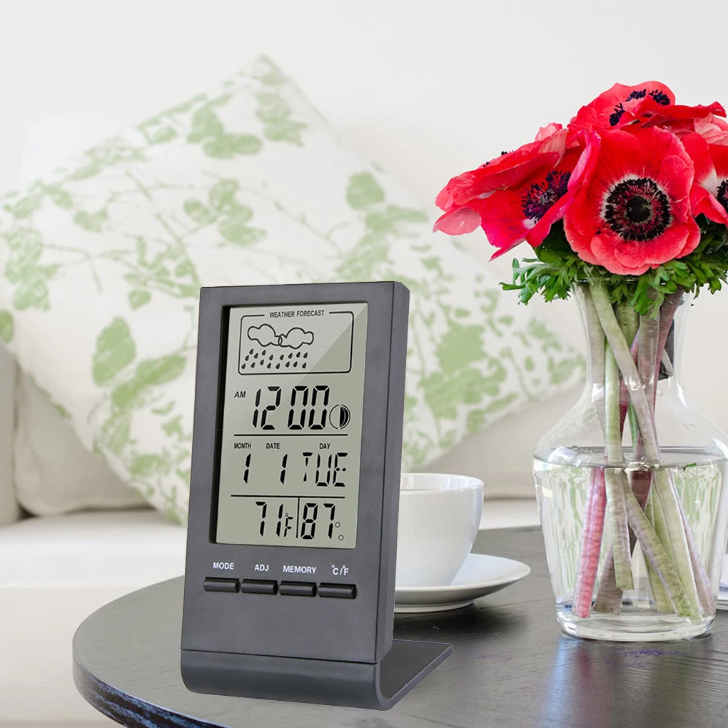 

Digital LCD Thermometer Hygrometer Electronic -50 - 70 Degree Temperature Humidity Meter Clock Date Weather Forecast Function