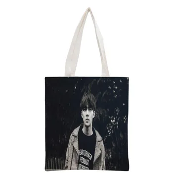 

EXO Oh SeHun Handbag Korea-Pop printing canvas tote bag Reusable Foldable Canvas Women Bags 30x35cm custom your image