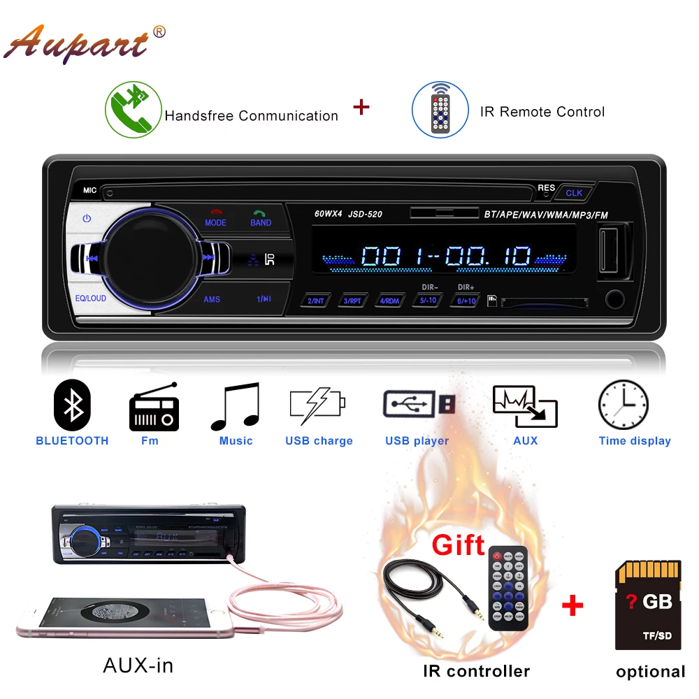 Автомобильное радио для машины Радио 1 din стерео автомагнитолы приемник MP3