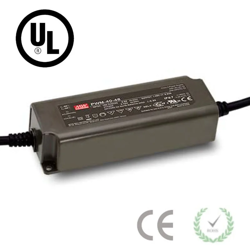 

UL CE 0/1-10V PWM Dimmable LED Driver 40W 60W 90W 120W DC 12V 24V 36V 48V Power Supply Lighting Transformer IP67 Regulator