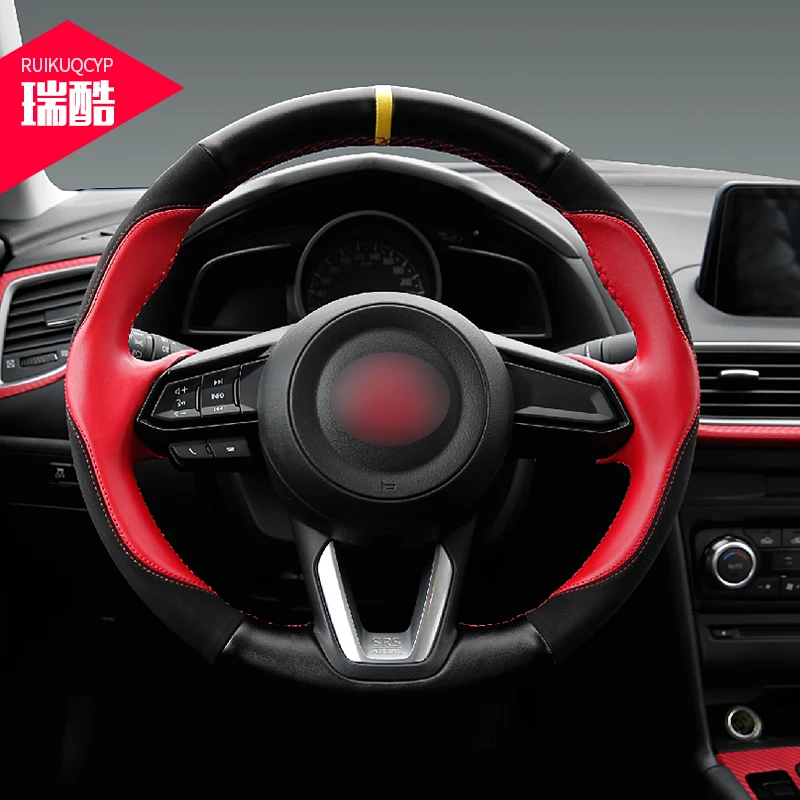 Для Mazda CX 3 CX3 2015 2017 DIY чехлы на руль мягкая кожаная оплетка автомобиля аксессуары