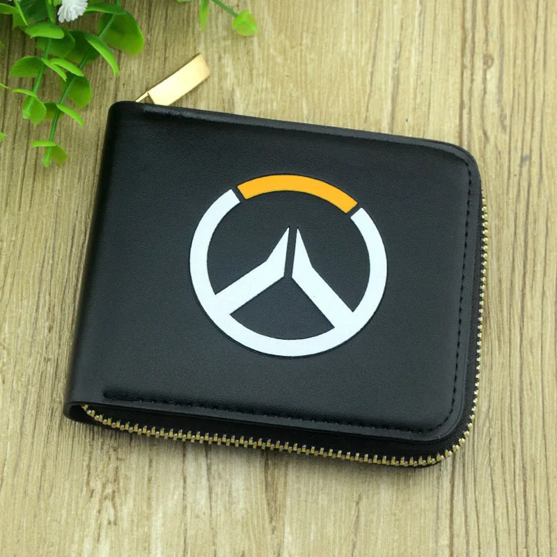 

Anime Overwatch Cool Zipper Wallets Captain America Card Holders Purse Deadpool Short Money Bag High Quality Leather Bag