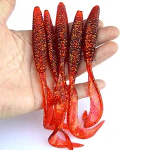 10PCS/Lot Lengthy Tail Grubs 13cm 6g Curly Tail Smooth Lure Lengthy Curly Tail Fishing Lure Synthetic Bait Smooth Fishing Lure