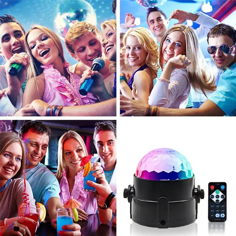 Wrumava RGB сценический светильник ing Effect кристалл магический шар лампа светодиодный сценический светильник диско-клуб DJ Лазерный светильник для вечеринки Звуковое управление DMX шоу