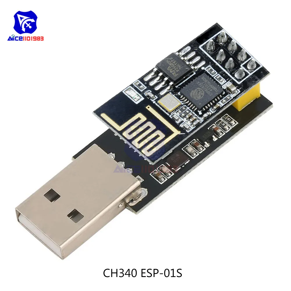 CH340 CH340G USB к ESP8266 ESP01 ESP01S Серийный адаптер wifi беспроводной модуль Bluetooth макетная плата программист для Arduino - Цвет: CH340 ESP-01S