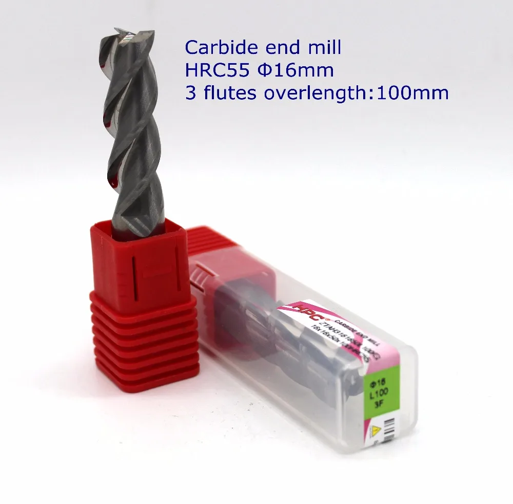 router bit blade diameter 16mm overlength 100mm of 3 flutes flat end