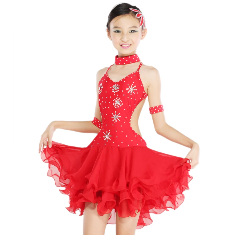 Red Latin Dancing Dress Free Shipping