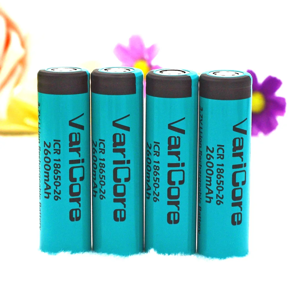 

4PCS/lot 100% Original VariCore 18650 2600mAh Li-ion Rechargeable Battery 3.7V ICR18650-26 + Free shopping