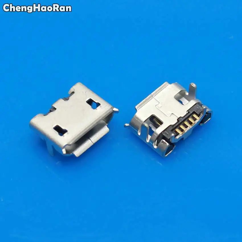 ChengHaoRan 5-100pcs Micro USB 5pin Jack Ox Horn Four Leg Plate Socket Female Connector Charging Port Plug Short Needle | Мобильные