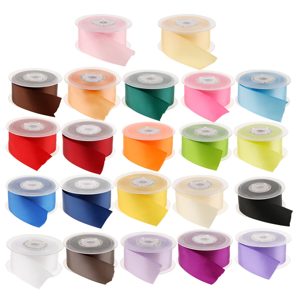 15 Meters Double Sided Polyester Satin Ribbon for Wedding Party Gift Wrapping Craft 38mm