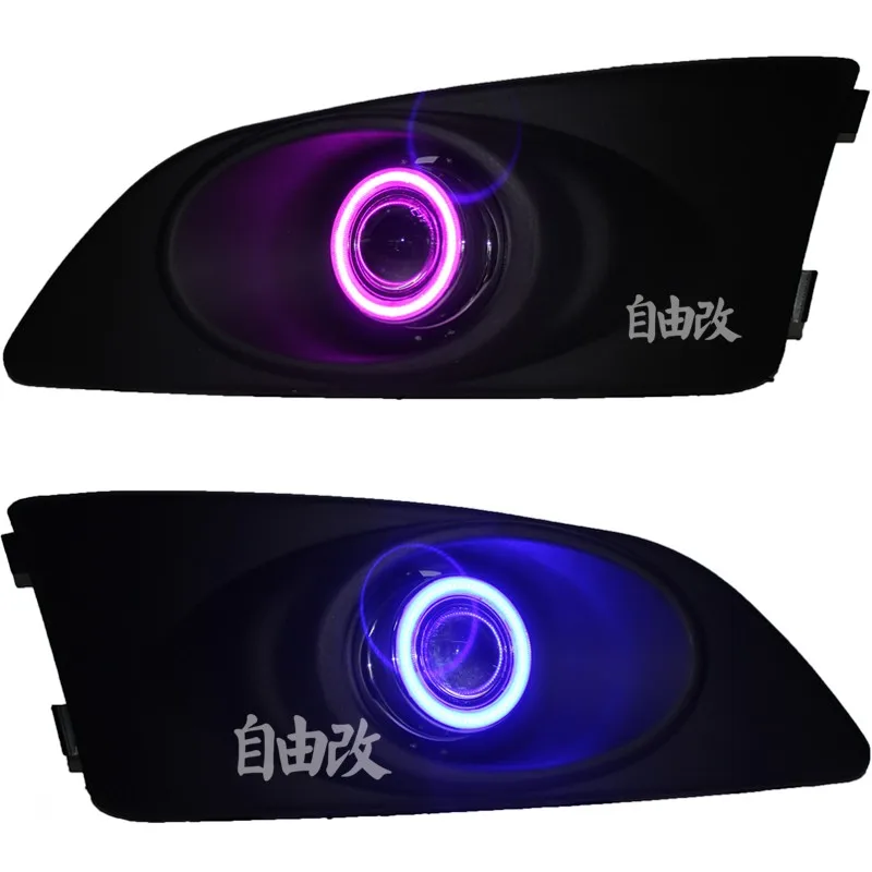 DRL COB angel eye(6 цветов)+ halo противотуманная фара+ E13 объектив проектора+ черная противотуманная фара для chevrolet sonic aveo, 2 шт