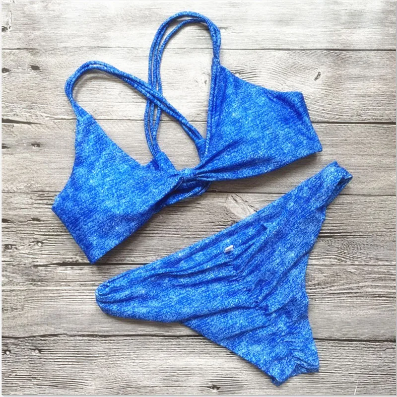 Бикини купальники женский купальник Maillot De Bain Femme синий сексуальный бикини