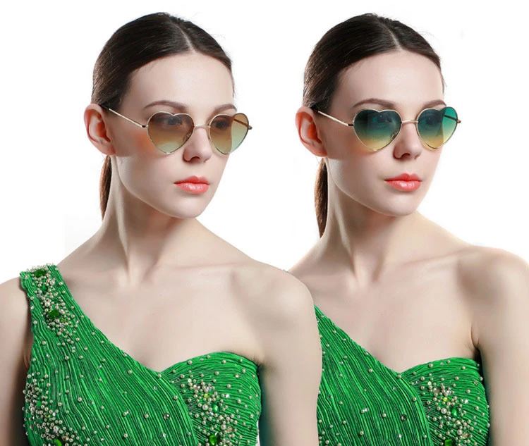 Love Heart Shape Sunglasses Women  Rimless Frame Tint Clear Lens Colorful Sun Glasses Red Pink Yellow Shades 2018 (6)