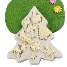 3D Рождественские украшения Снежинка кружева шоколадные вечерние DIY помадка выпечки приготовления торта украшения инструменты силиконовые формы