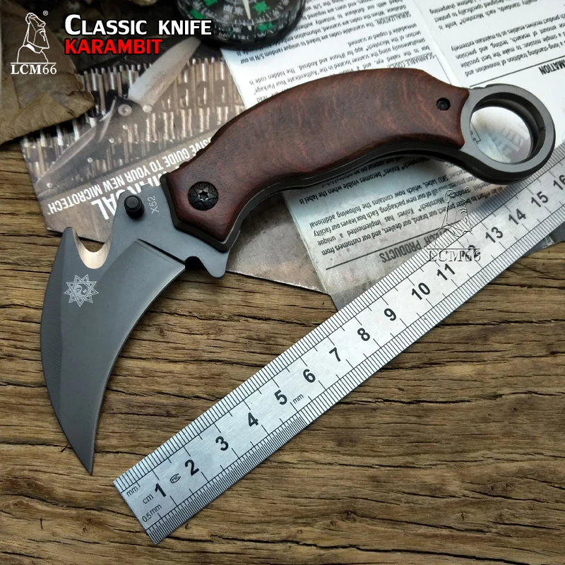 Охотничий нож LCM66 x52 походный керамбит с фиксированным лезвием для самообороны