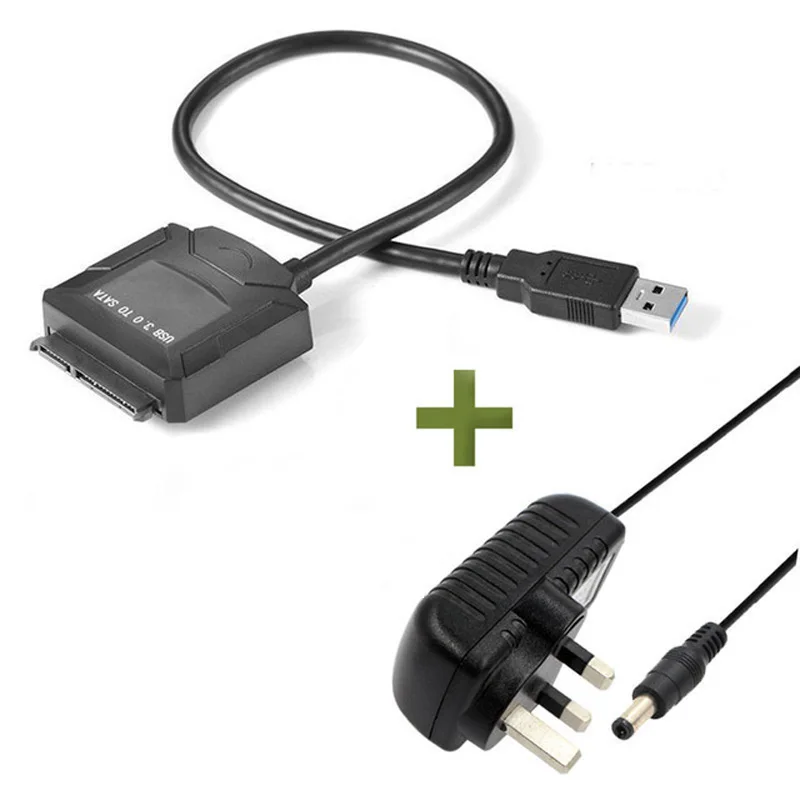Кабель USB 3 0 на SATA 5 Гбит/с с адаптером питания для жесткого диска дюйма 2 SSD HDD 12 В А