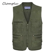 Лучший! Clomplu 6XL 7XL Жилет Грузовой Тактический Жилет Плюс Размер Хлопок Топы для Мужчин Открытый Туризм