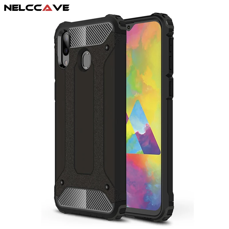

Rugged Armor Phone Case For Samsung Galaxy M20 M205F M10 M105F M 20 10 TPU+PC Shockproof Hybrid Armor Full Protection Back Cover