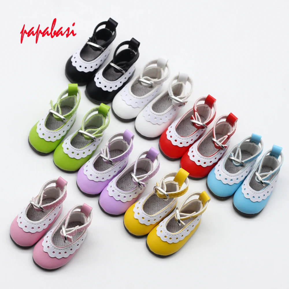 1 pair 5cm PU Leather Shoes For BJD font b Doll b font Fashion Mini Toy