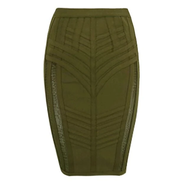 olive green bodycon skirt