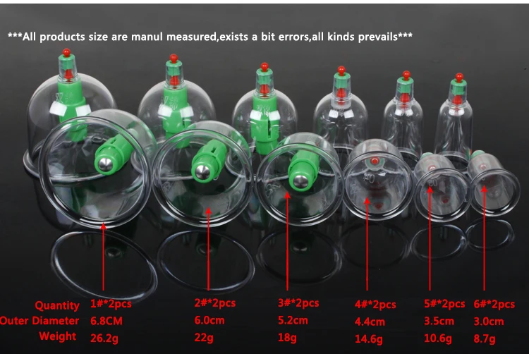 12pcs/set Vacuum Body massager magnetic Acupunture Vacuum Cupping Portable Massage Therapy Chinese Medical
